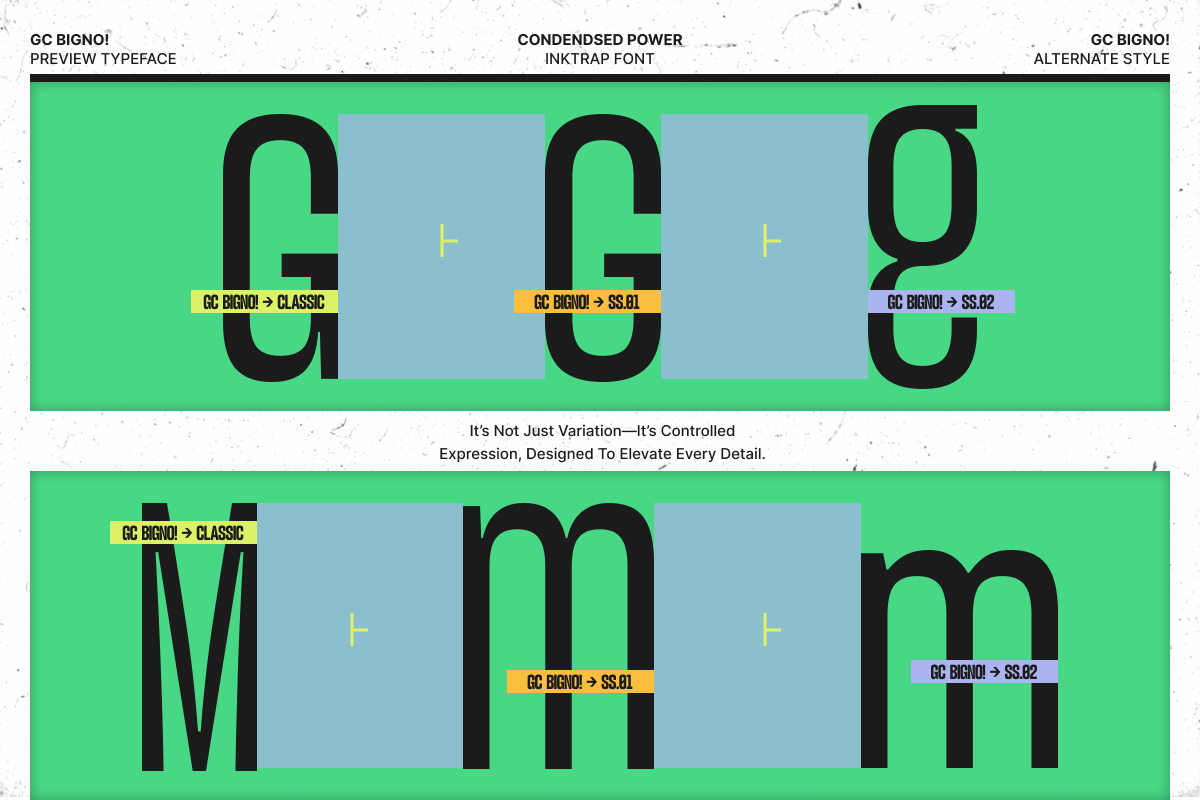 GC Bigno – Condensed Inktrap, a Sans Serif Font by Glyphonic (Photo 6 of 15)