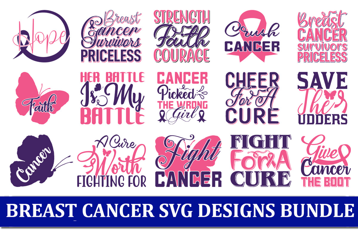 Breast cancer Quotes Designs Bundle, an Object Graphic by Printable Treasure (Photo 1 of 3)