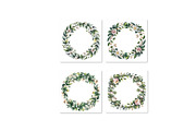 Watercolor wreath with green flowers, a Decorative Illustration by SketchArtStudio (Thumbnail 4 of 4)