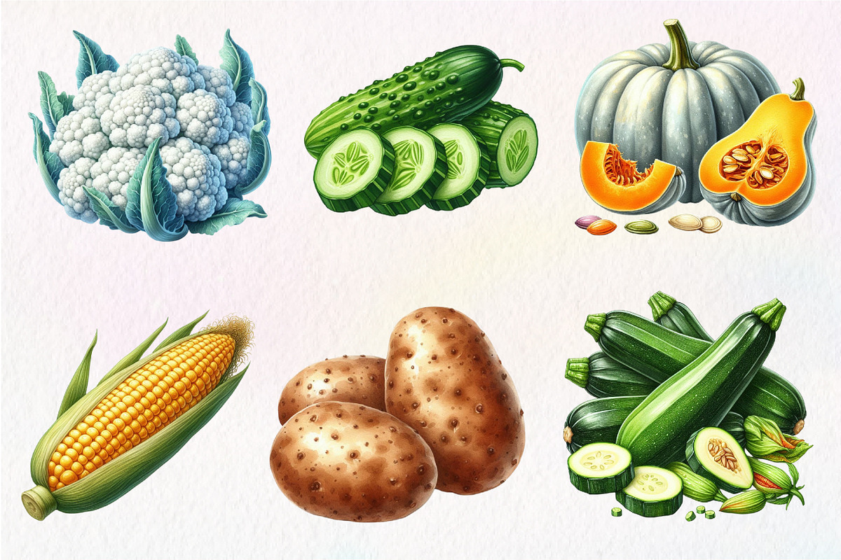 Watercolor Farm Vegetables Clipart, an Illustration by Dream Creation (Photo 6 of 7)