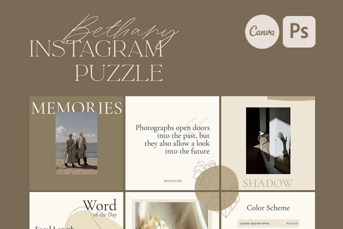 Instagram Puzzle Bethany | PS CANVA, a Social Media Template by Eviory