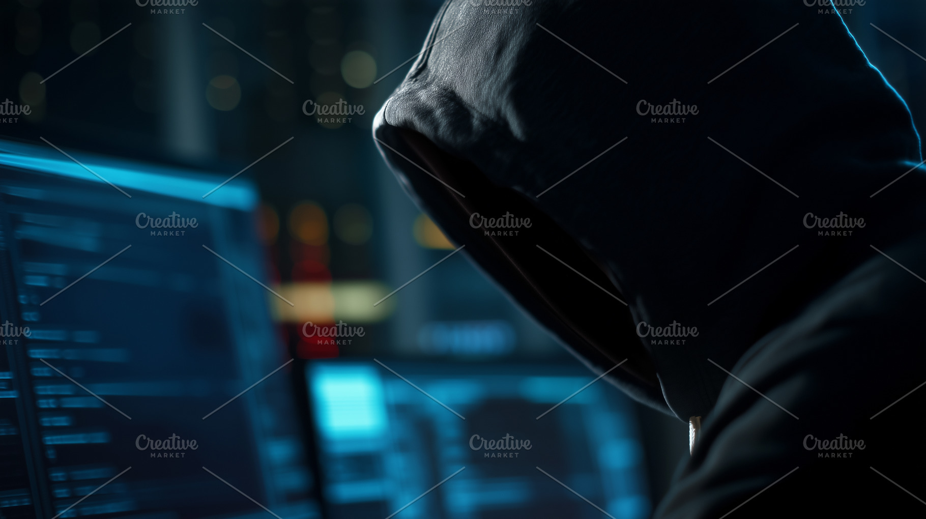 Mysterious hacker in dark hoodie, a Technology Photo by MistyDay