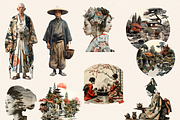SURREAL EDO PERIOD CLIPART PACK, a Person Illustration by Daring Digies (Thumbnail 3 of 9)