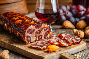Traditional sausage with wine and nu, a Food & Drink Photo by Photostock