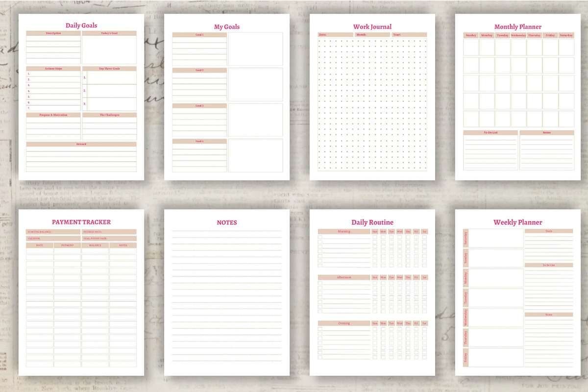 Printable Life Planner Template, a Stationery Template by Design House (Photo 3 of 9)