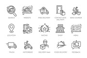 Food Delivery icons set, a Food Illustration by Tettygreen (Thumbnail 3 of 3)
