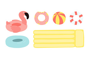 Pool raft, flamingo float, an Object Illustration by sceptical cactus