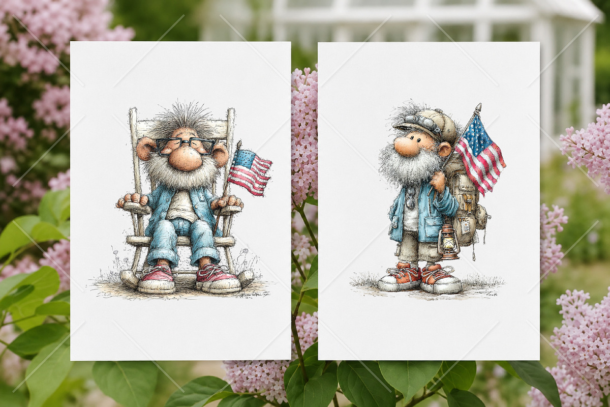 Whimsical 4th of July Grandpa PNG, a Seasonal Illustration by Canvas Craft (Photo 8 of 10)