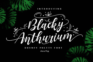 Blacky Anthurium /bouncy pretty font