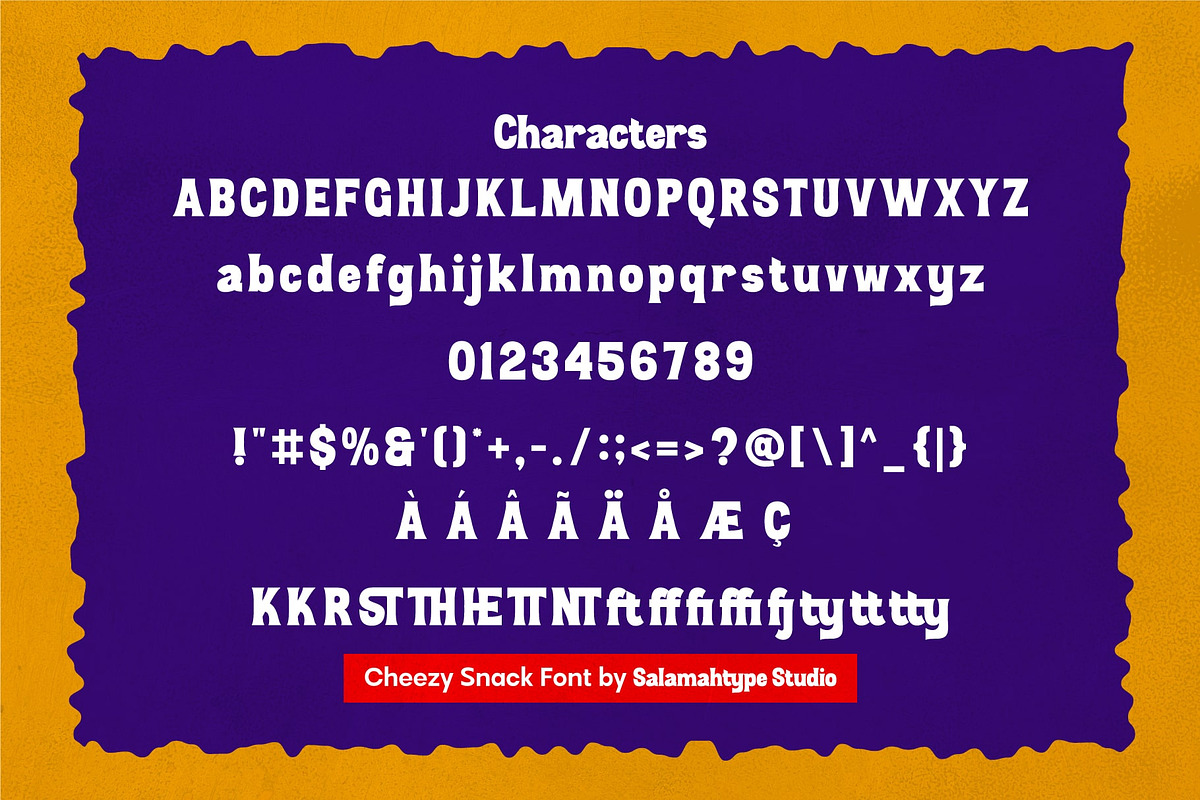 Cheezy Snack – Chunky Retro Font, a Serif Font by Salamahtype (Photo 8 of 8)