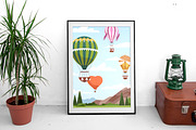 Hot air balloons flying templates, a Transportation Illustration by Good Studio (Thumbnail 6 of 8)