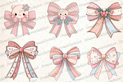 Pastel Kawaii Christmas Bow Clipart, an Illustration by DreamCafeArt (Thumbnail 3 of 8)