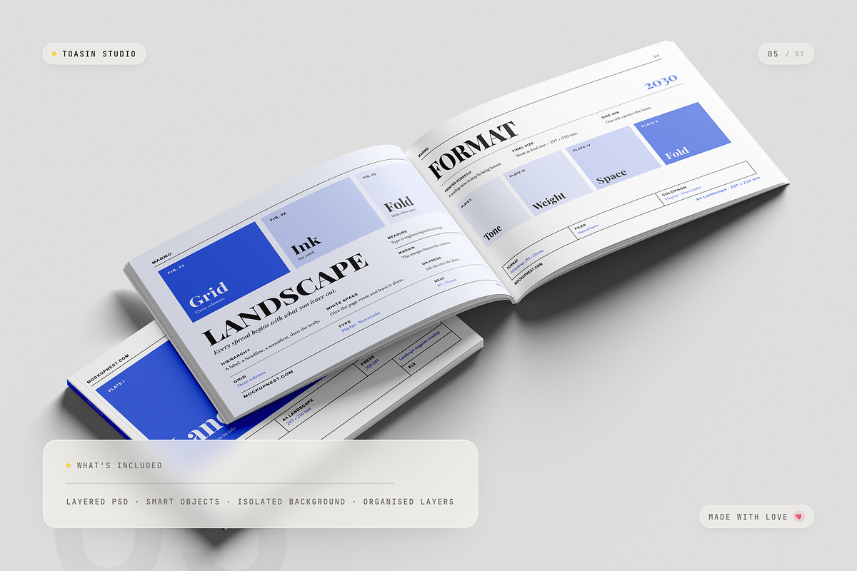 A4 Landscape Magazine Mockup, a Books & Magazine Mockup by Toasin Studio (Photo 5 of 7)