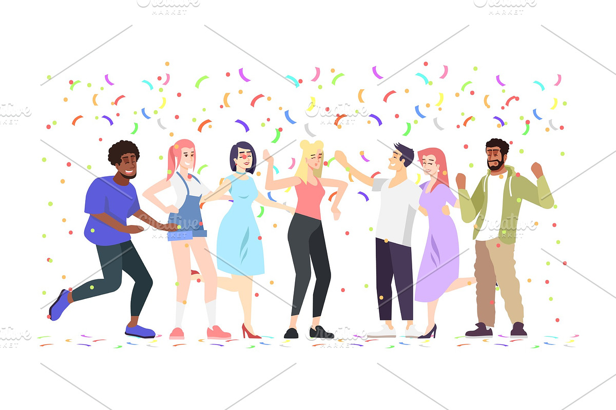 Students dancing, having fun banner, a Person Illustration by IMG Visuals