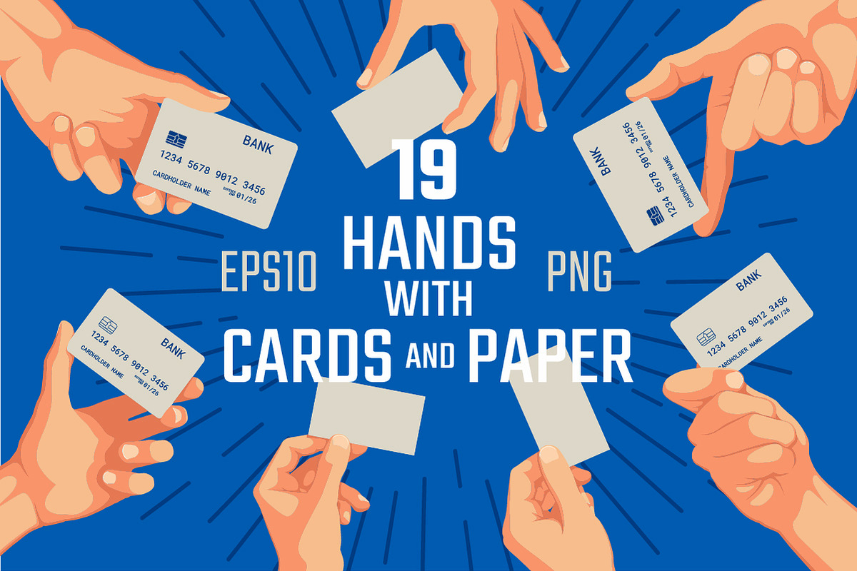 Hands with Cards and Paper, a Finance Illustration by MaximGertsen (Photo 1 of 5)