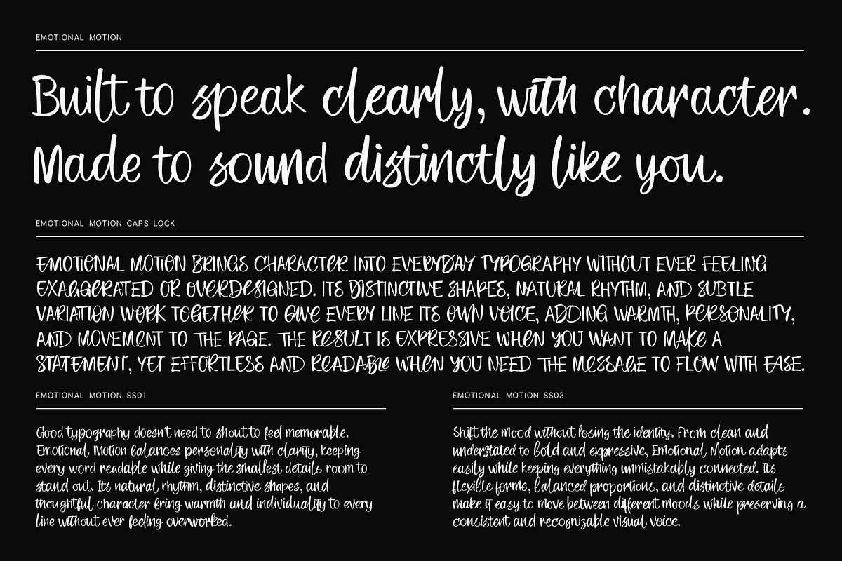 Emotional Motion - Handwritten Font, a Script Font by VP Fonts (Photo 21 of 24)