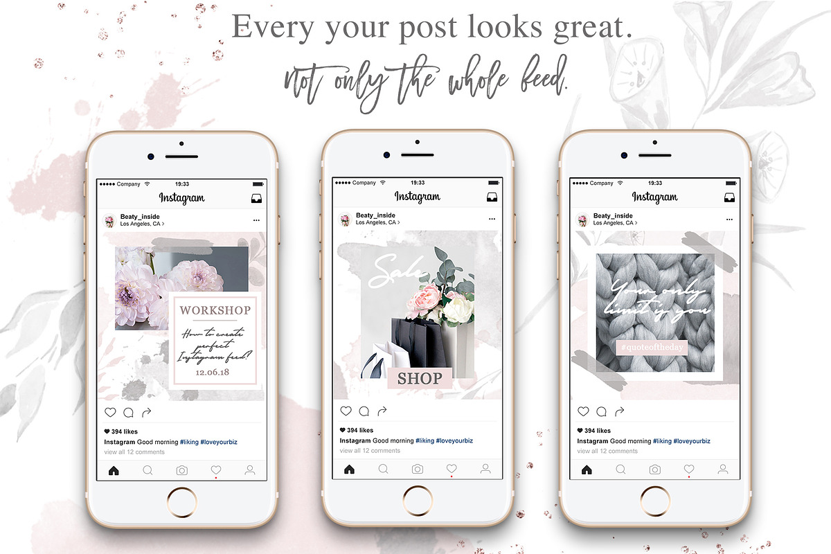 Instagram Posts Seamless Template, a Social Media Template by Bang Bang Bureau (Photo 3 of 9)