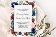 Burgundy, Navy Blue & Blush Flowers, an Illustration by Graphic Blue Bird (Thumbnail 5 of 6)