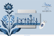 Vintage Bouquets In Delft Blue, a Decorative Illustration by Collection by VY (Thumbnail 2 of 12)