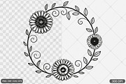 Sunflower Frame SVG PNG Bundle, an Illustration by Actual Pixel (Thumbnail 11 of 23)