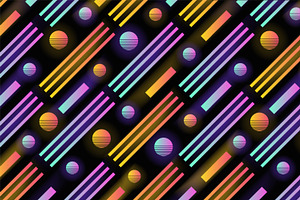 Retro Futuristic Seamless Patterns