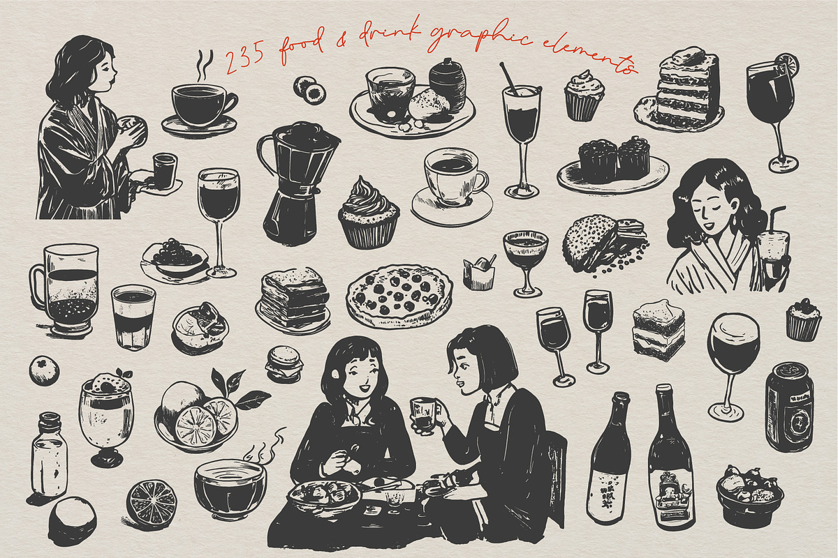 Hand-Drawn Food & Drink Illustration, a Food Illustration by La Petite Line Art (Photo 2 of 12)