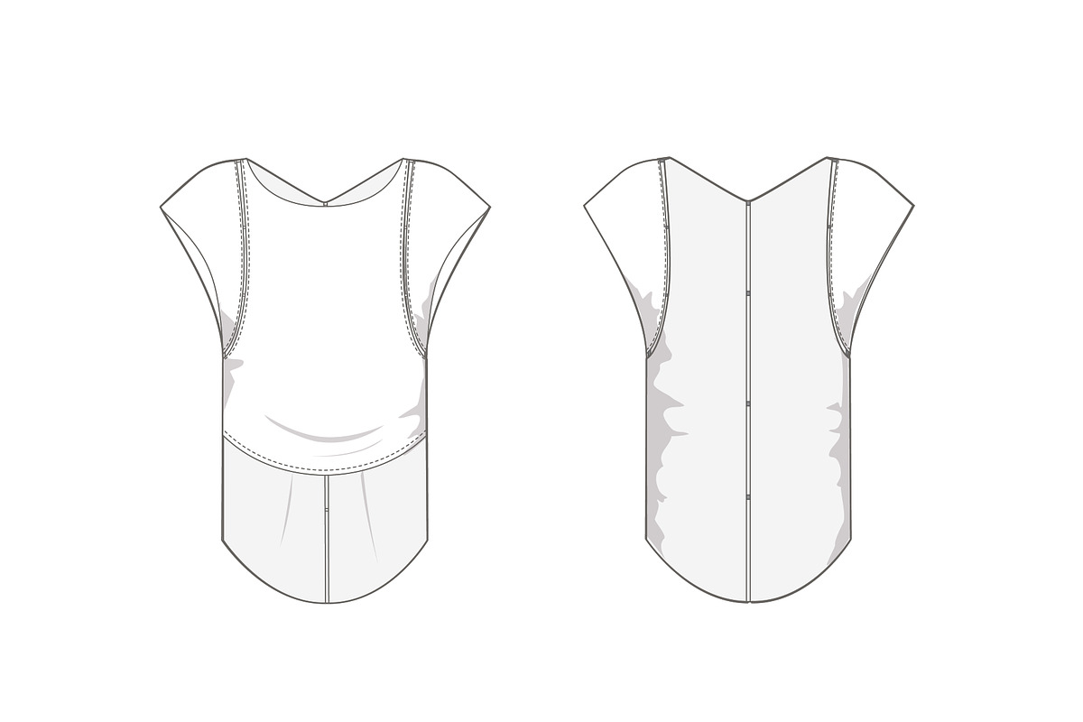 Woman Top Fashion Flat Template, a Templates & Theme by flat fashion
