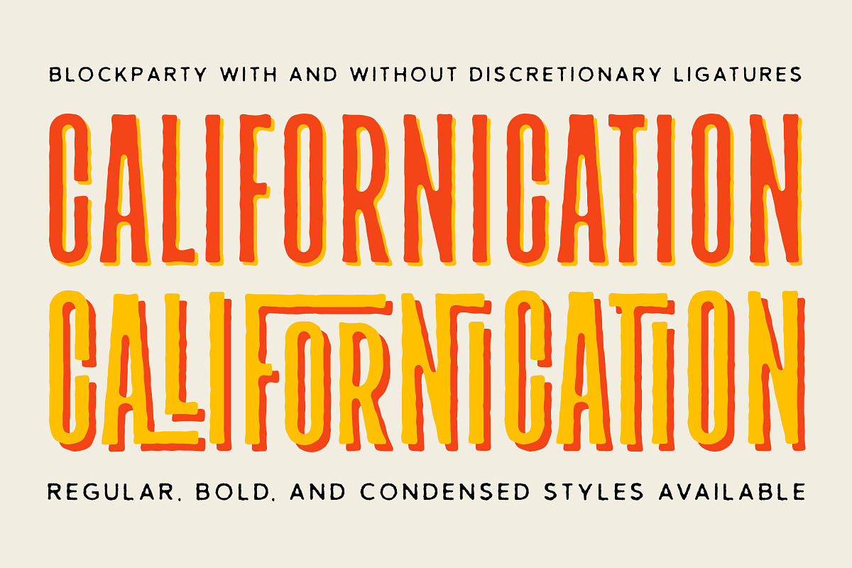 Blockparty - Fun Display Font, a Sans Serif Font by Tom Chalky (Photo 2 of 11)