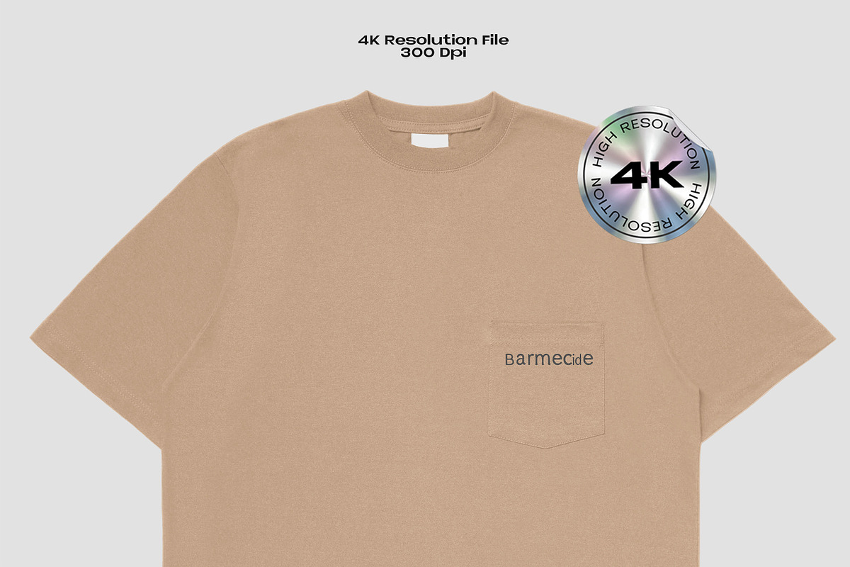 BOXY FIT POCKET T-SHIRT MOCKUP, a Shirt Mockup by Barmecide Mockup Studio (Photo 2 of 3)