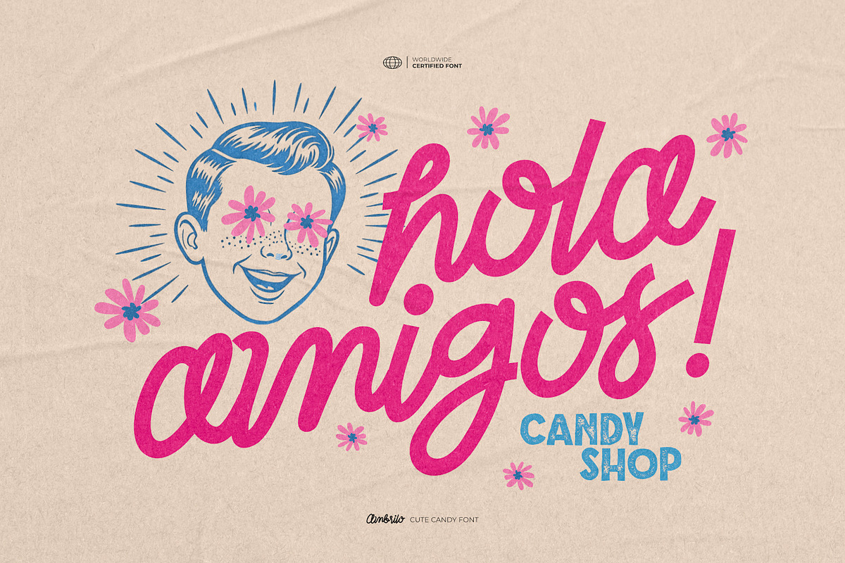 Ambrilo - Cute Candy Font, a Font by ikiiko (Photo 2 of 7)