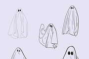 SALE Sheet Ghost Outlines, an Object Graphic by pinkdrinksoul (Thumbnail 2 of 3)