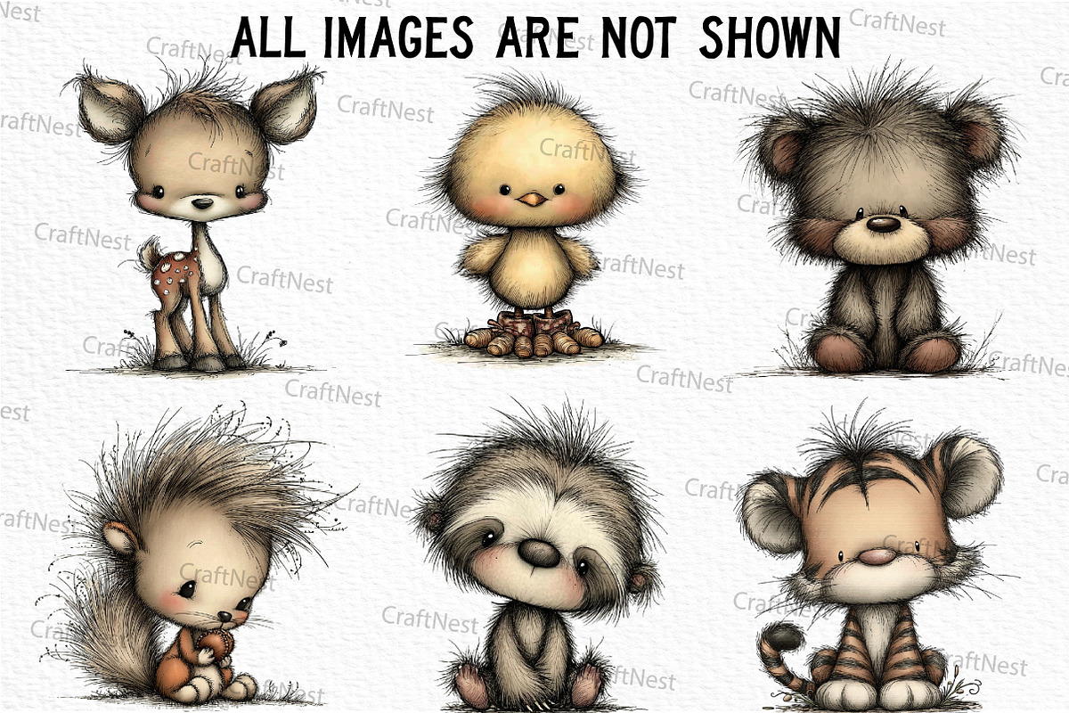 Baby Animal Clipart Bundle, an Illustration by Craft Nest (Photo 4 of 6)