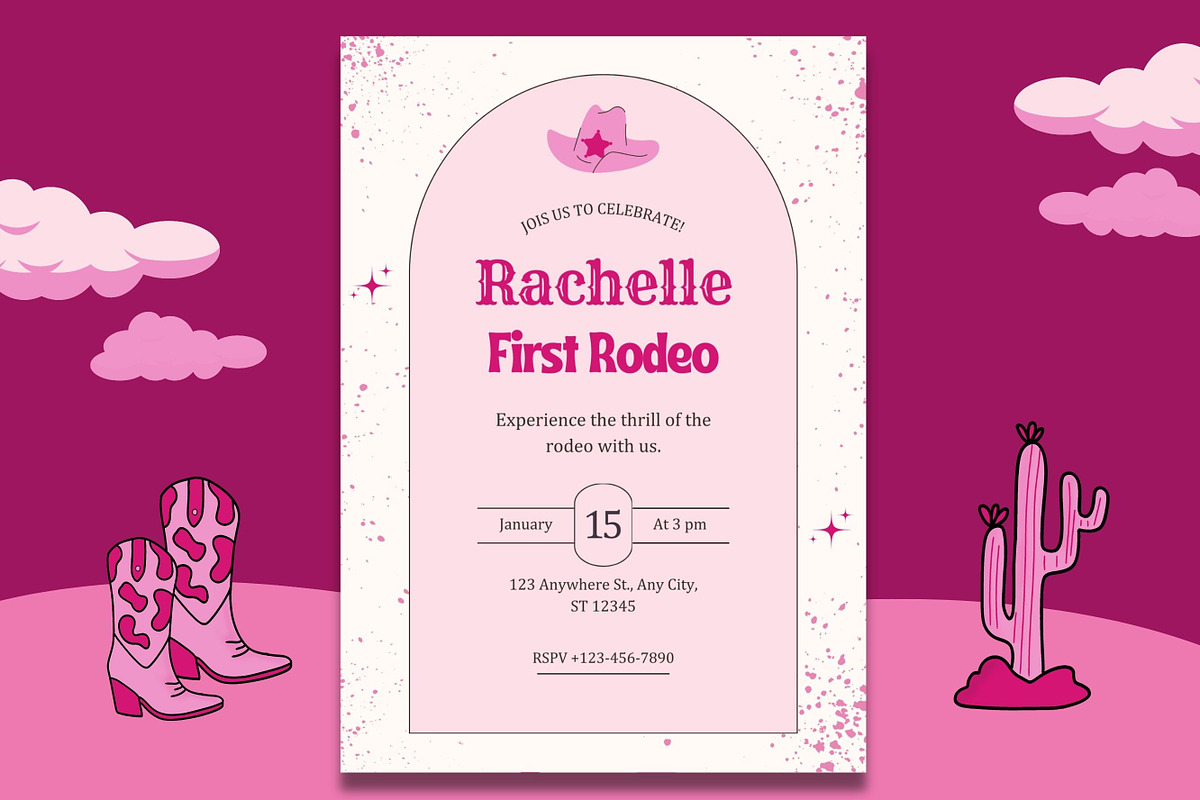First Rodeo Invitation Templates, a Templates & Theme by TemplateCastleStore (Photo 9 of 17)