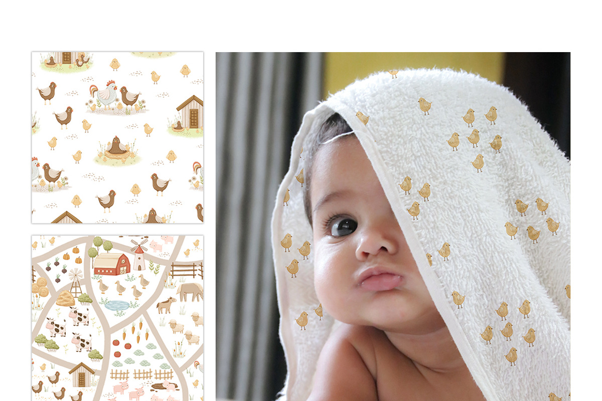Family Farm animals baby collection, an Animal Illustration by polikarpovaart (Photo 9 of 14)