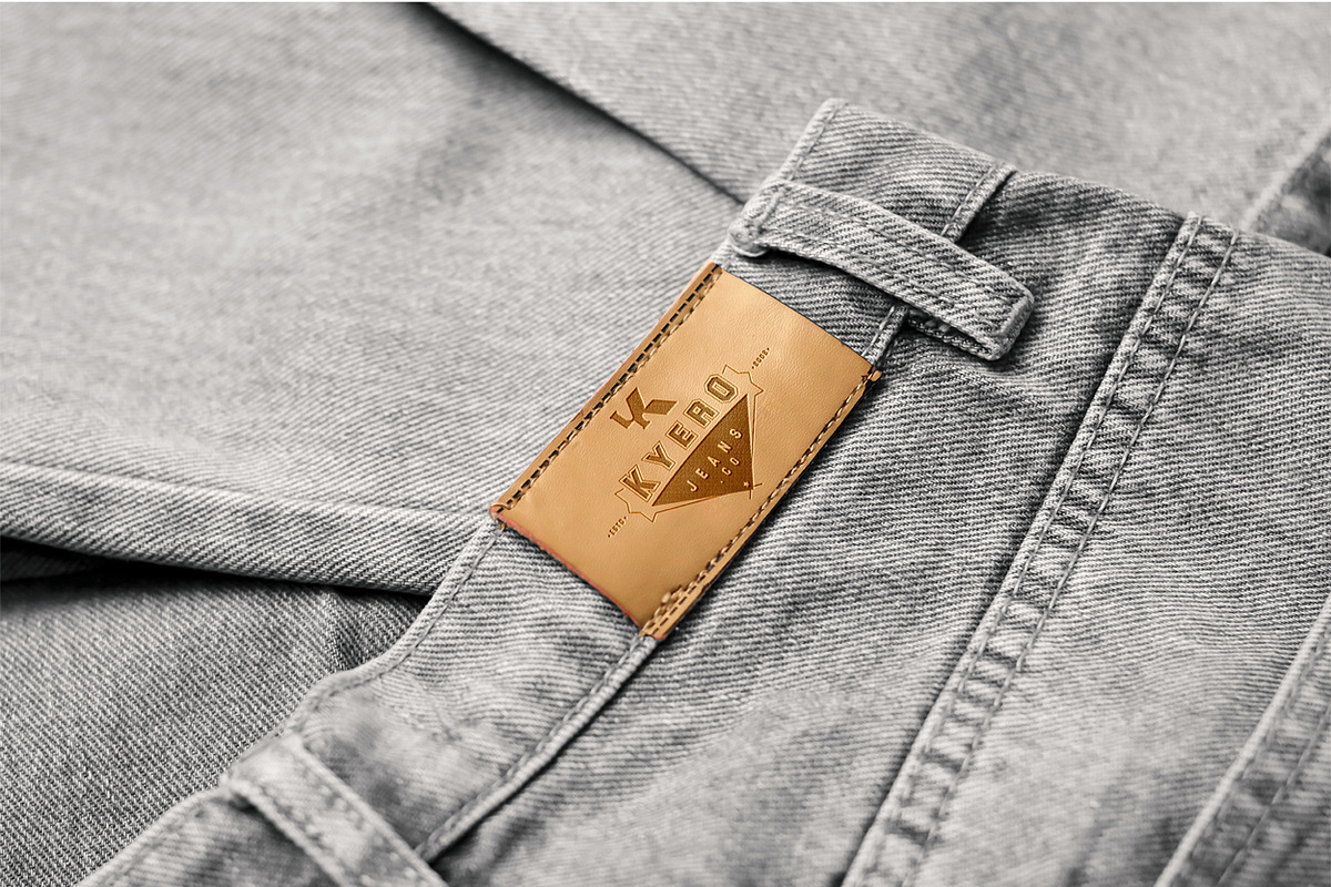 7 Apparel Jeans Labels Logo Mockup, a Bottom Mockup by Assyat (Photo 9 of 16)