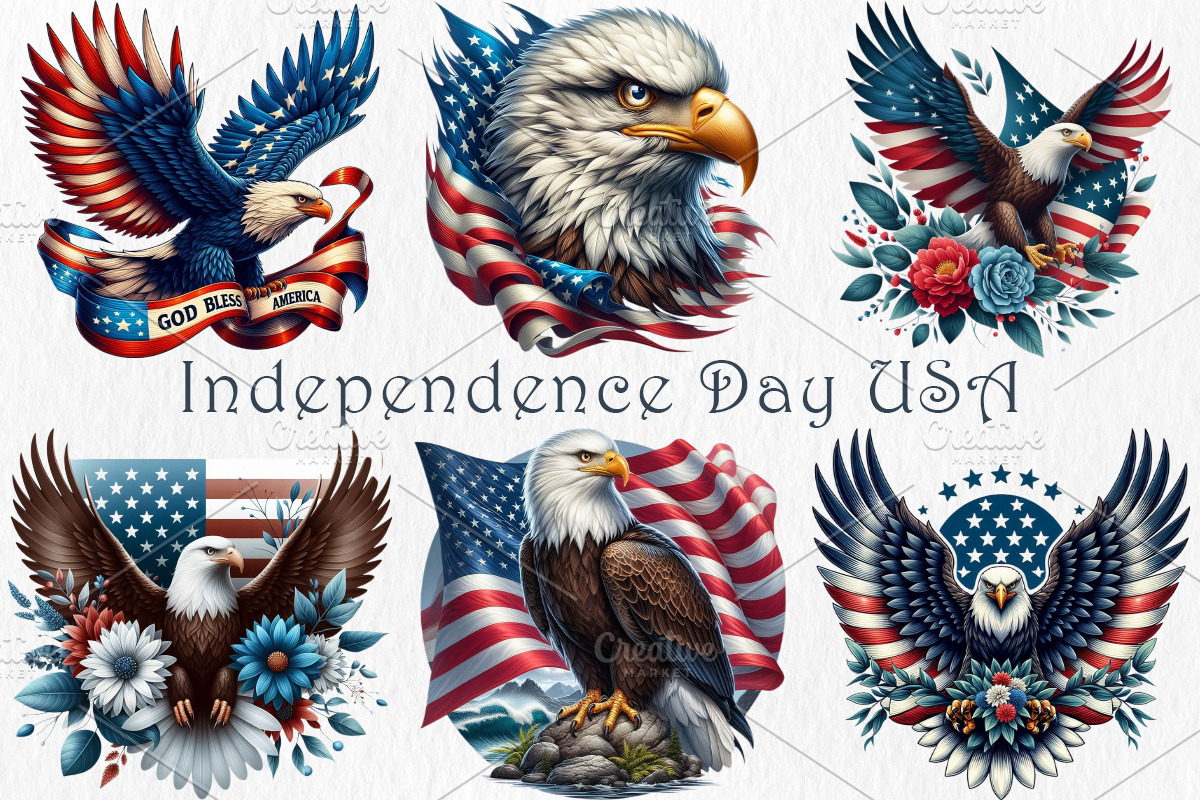 Independence Day USA Clipart, a Decorative Illustration by GalaDesign03 (Photo 1 of 5)