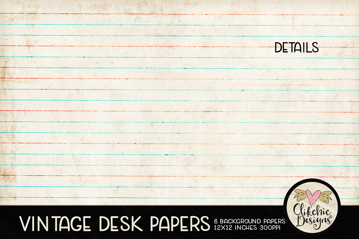 Vintage Desk Papers Backgrounds, a Texture Graphic by Clikchic Designs (Photo 5 of 5)