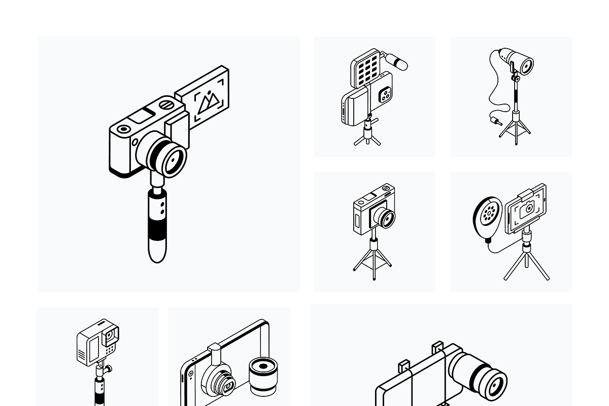 Animated Isometric Photography Icons, a Duotone Icon by Vectors Market (Photo 9 of 12)
