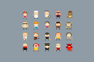 100 Pixel Art Characters