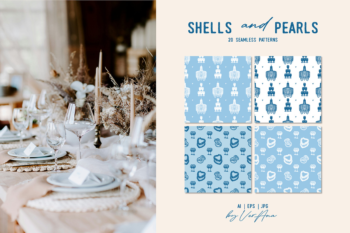 Shells and Pearls Coastal Vector Set, an Object Illustration by VerAna (Photo 12 of 18)