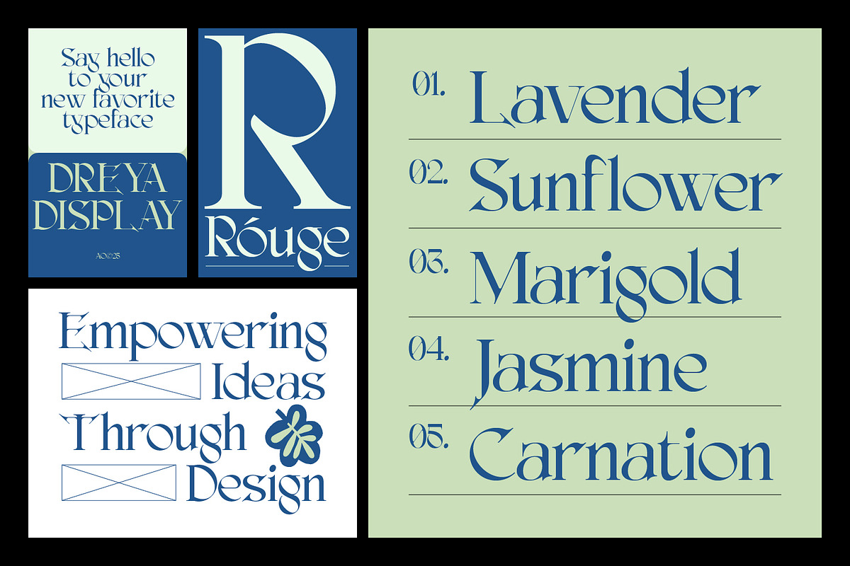 AO Dreya - Stylish Serif Font, a Serif Font by OwunStudio (Photo 6 of 15)