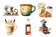 Watercolor Coffee Lover Clipart, an Illustration by Daily.Designs (Thumbnail 3 of 5)