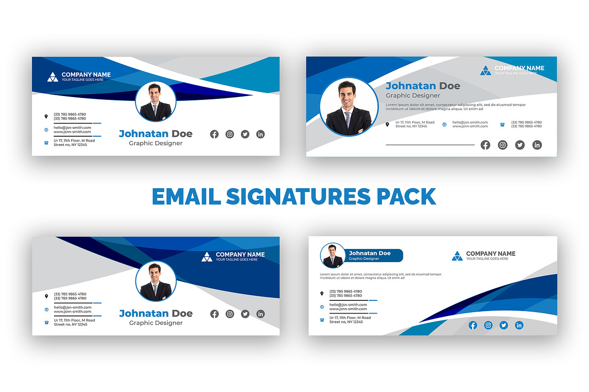 Email Signatures Pack, an Email Template by Curve Design (Photo 1 of 9)
