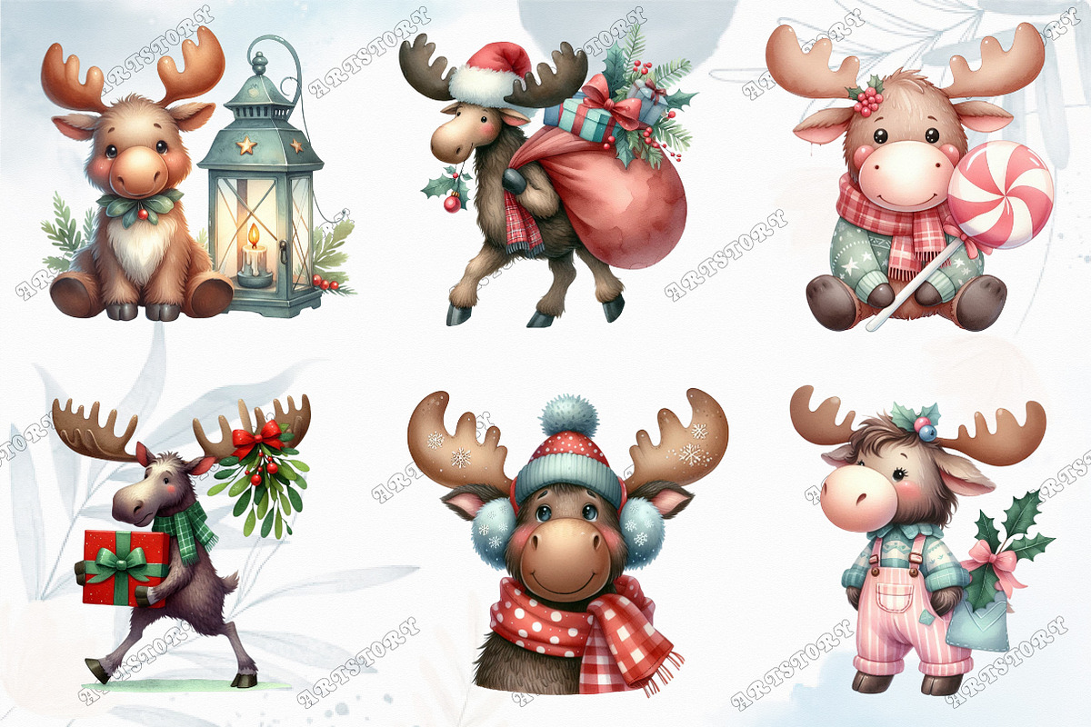 Cute Christmas Moose Sublimation, a Graphic by designcity5 (Photo 2 of 5)