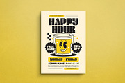 Happy Hour Retro Flyer, a Flyer Template by Alegaciez (Thumbnail 1 of 3)