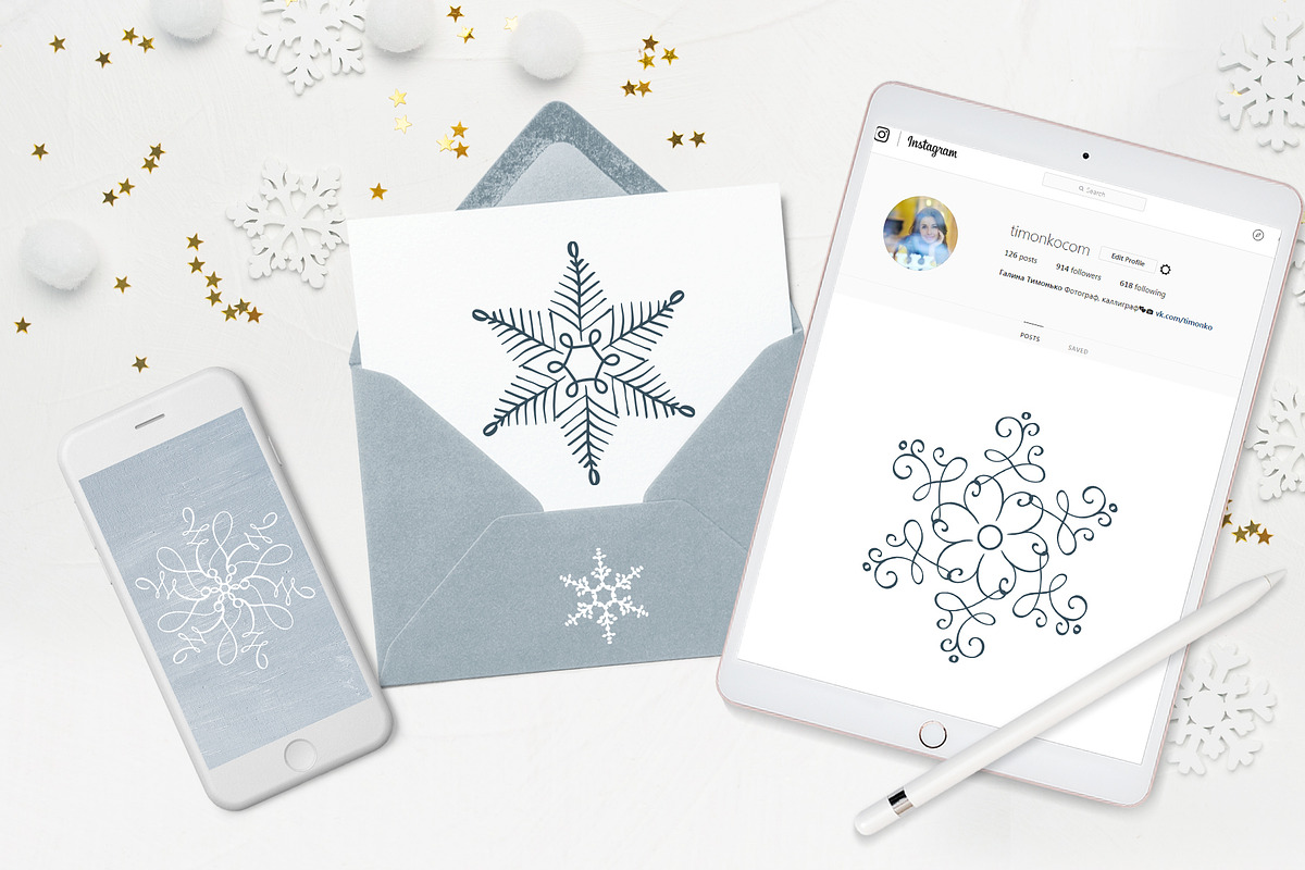 Christmas Snowflake Dingbats, a Symbol Font by Happy Letters (Photo 3 of 5)