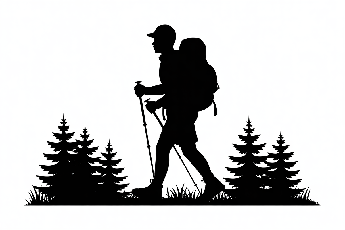silhouette hiker climbing a mountain, an Illustration by Amazin_art (Photo 5 of 17)