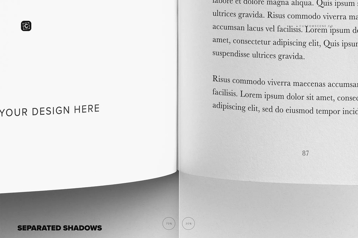 Open Book Mockup, a Books & Magazine Mockup by Custom Scene (Photo 7 of 8)