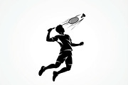 60 Badminton Player Smash Silhouette, a Person Illustration by Amazin_art (Thumbnail 36 of 37)