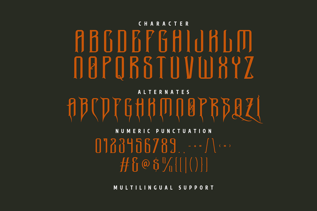 Chorocz Tribal Blackletter Display, a Blackletter Font by Maulana Creative (Photo 3 of 7)